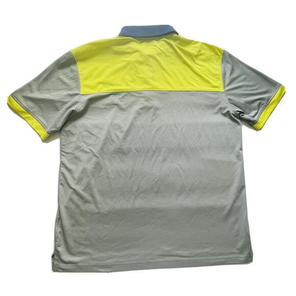 Masters Tech Polo Shirt Mens Large Neon Yellow & Gray Augusta National Golf Logo - Picture 4 of 7